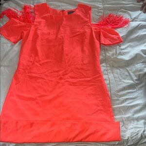 Sunday in Brooklyn Orange Red Ruffled Mini Dress